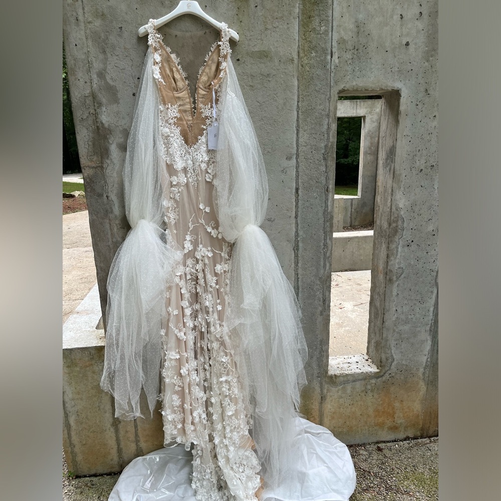 New Galia Lahav Couture Fleur silk lace wedding dress sz 42 10/12 bridal… - Picture 8 of 16